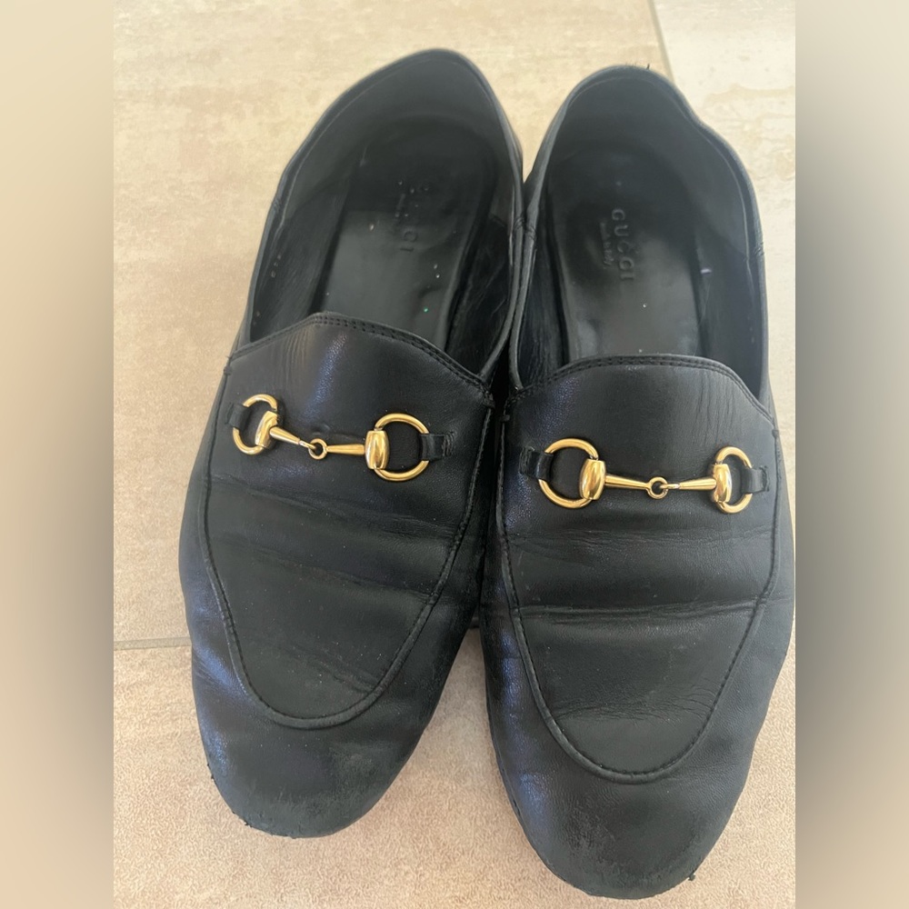 Gucci Brixton Leather Horsebit Loafers